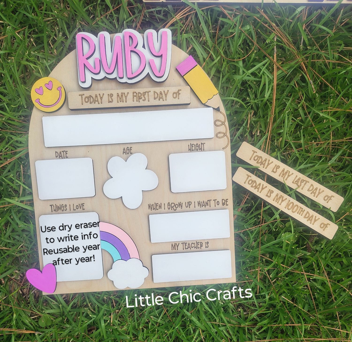 First/ 100th Last day Photo prop Smiley