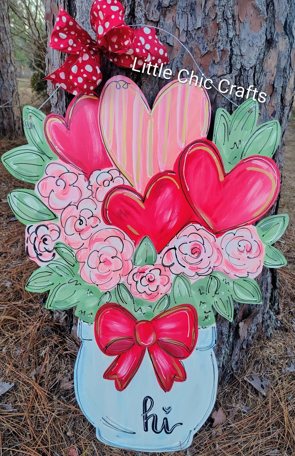 Floral Heart arrangement door hanger