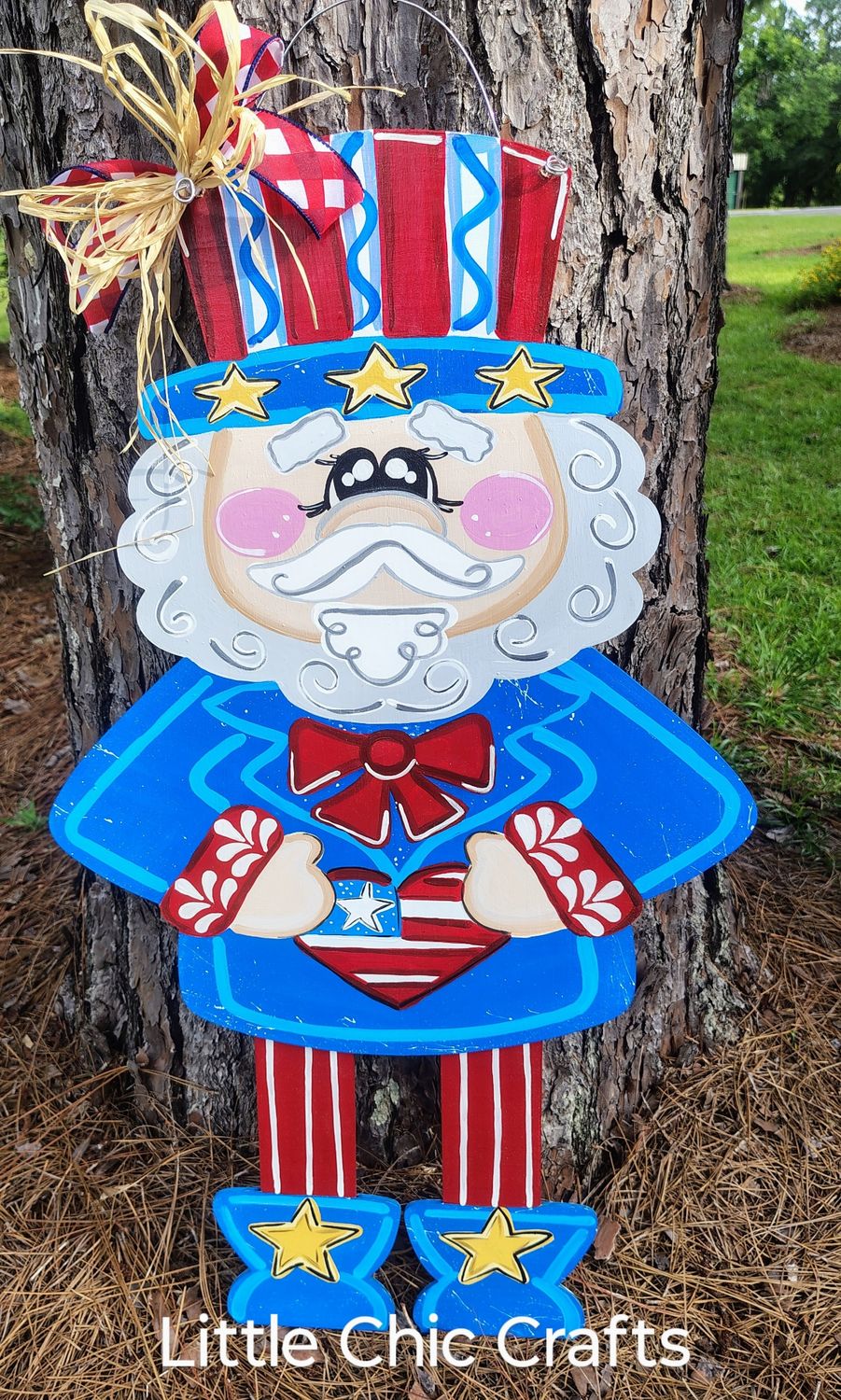 Patriotic Uncle Sam door hanger