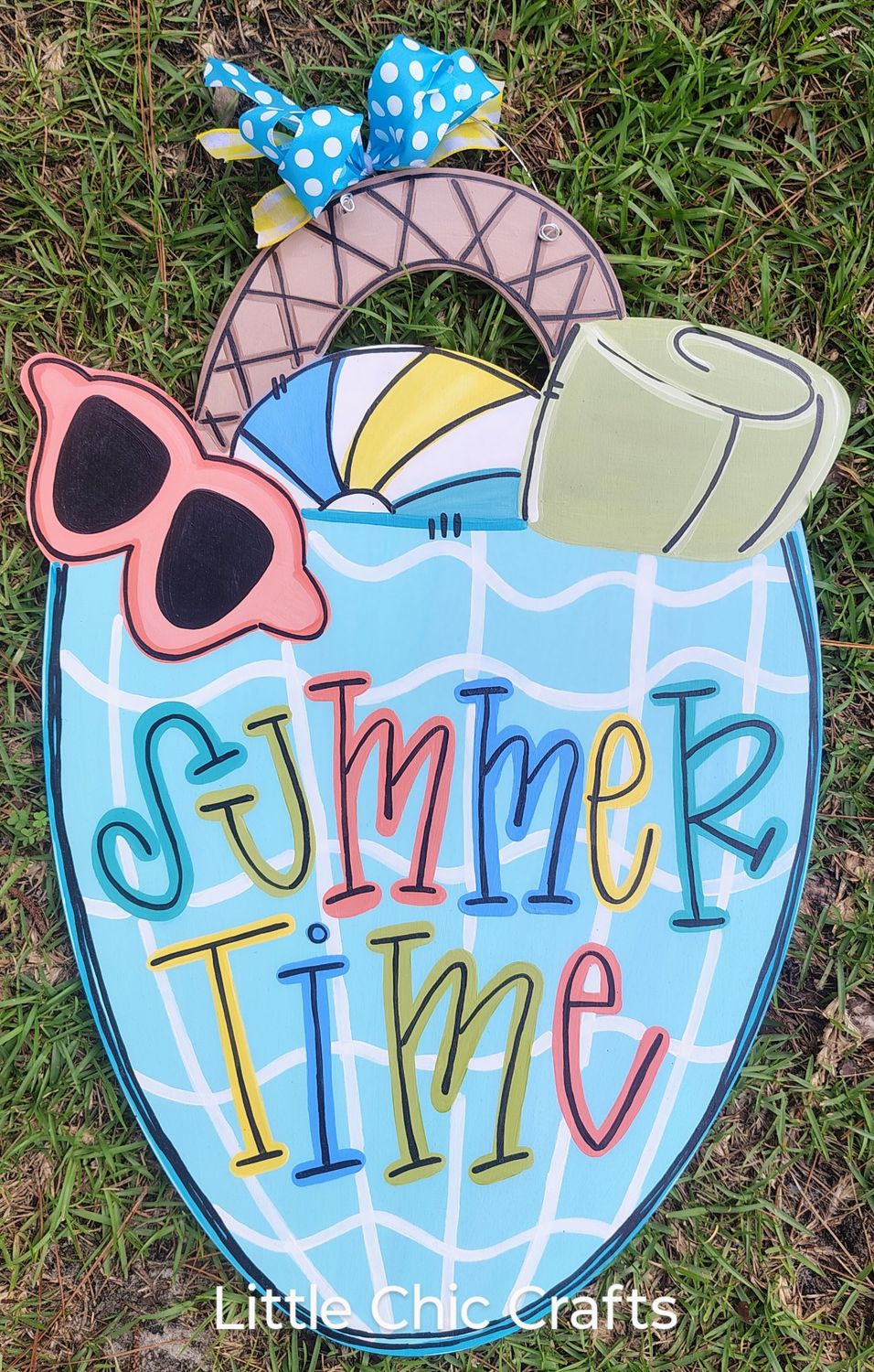 Summer Time beach bag door hanger 