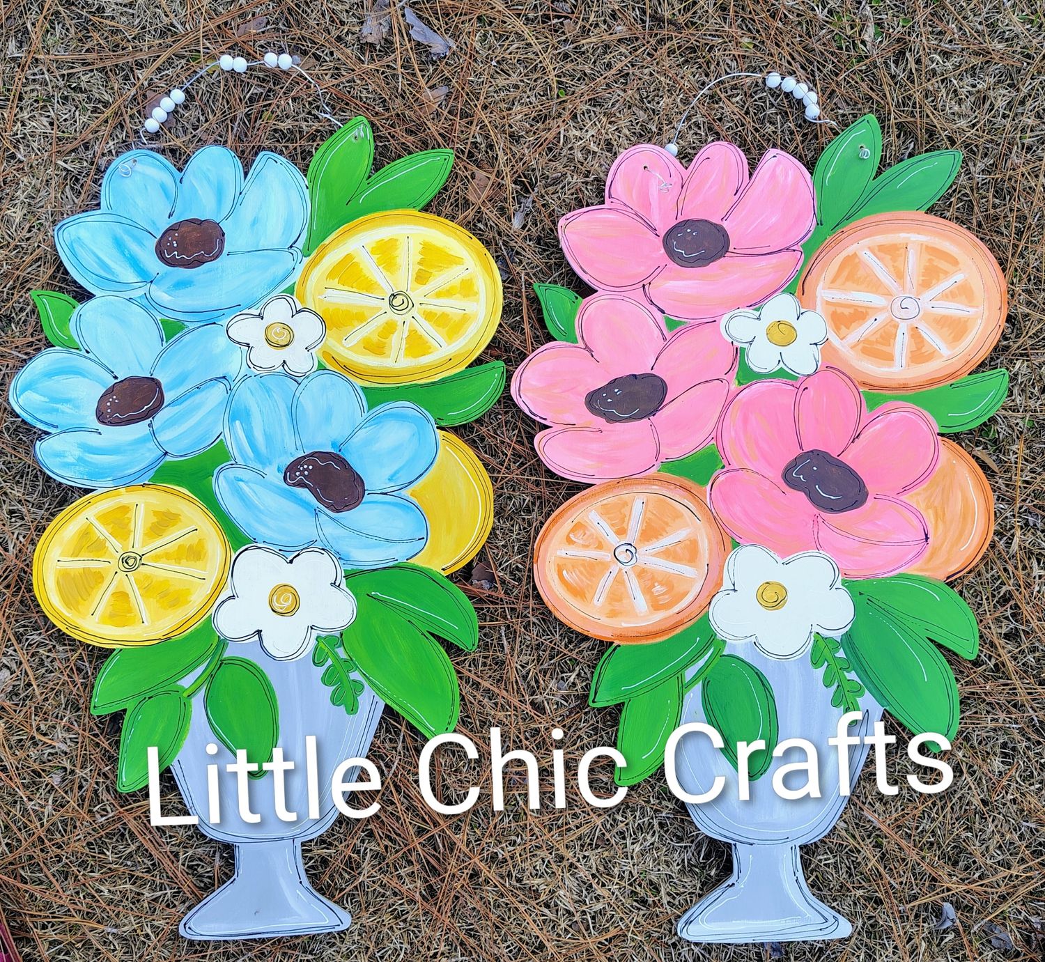 Fruit &amp; Floral arrangement Doorhanger ( Choose between lemon or orange)