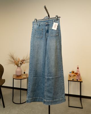 Brede lichte jeans