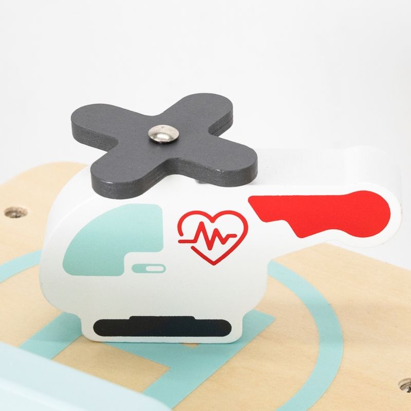 VIGA Drewniany Szpital Z Karetką Winda Zestaw 15 el