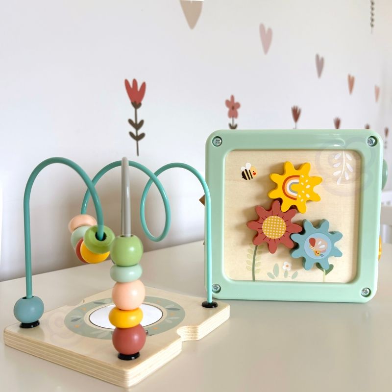 WOOPIE GREEN Drewniana Kostka Aktywności Multifunkcyjna Edukacyjna Sorter