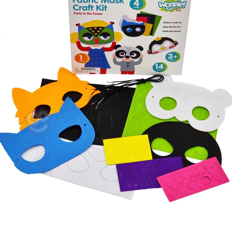 WOOPIE ART&amp;FUN Zestaw Kreatywny Maski Filcowe Zrób to Sam 4 szt.