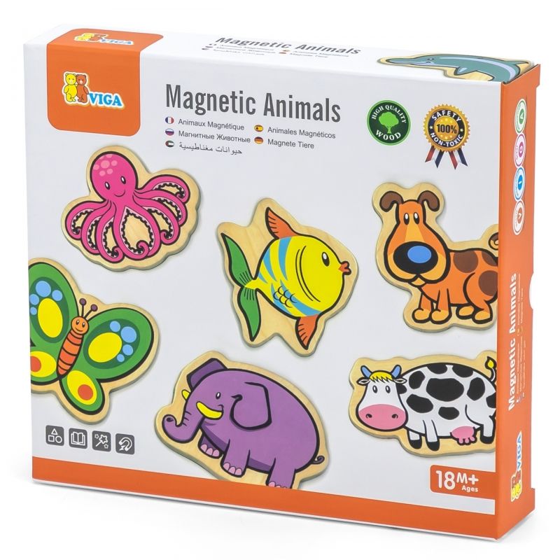 VIGA Drewniane Magnesy Zwierzęta zestaw 20 elementów