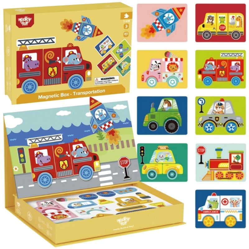 TOOKY TOY Układanka Edukacyjna Montessori Magnetyczne Pudełko dla Dzieci 80 el.