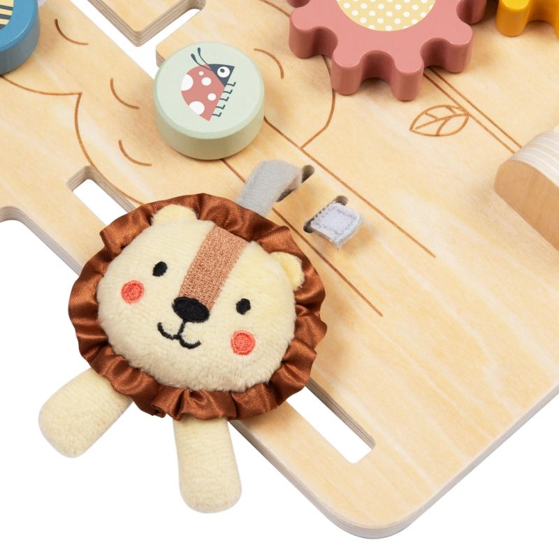 TOOKY TOY Duża Drewniana Tablica Manipulacyjna Domek - Centrum Aktywności