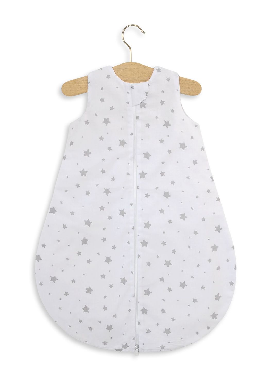Śpiworek dla dzieci bawełniany zaokrąglony S 0-6 mcy letni TOG 1.0 - mini gwiazdki szare