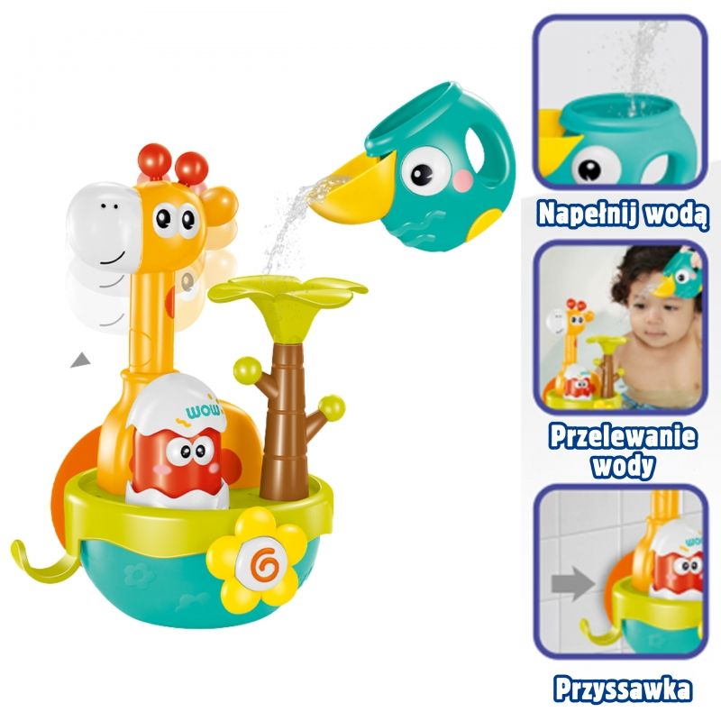 WOOPIE BABY Zabawka do Kąpieli Żyrafa z Lejkiem na Przyssawke