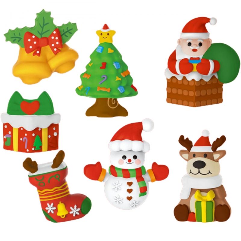 WOOPIE Zestaw Kreatywny z Farbami DIY Zrób Odlewy Gipsowe Figurki i Pomaluj - Zestaw Świąteczny