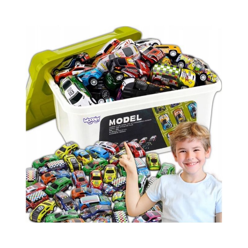 WOOPIE Zestaw Aut Wyścigowych Autka w Pudełku 50 el