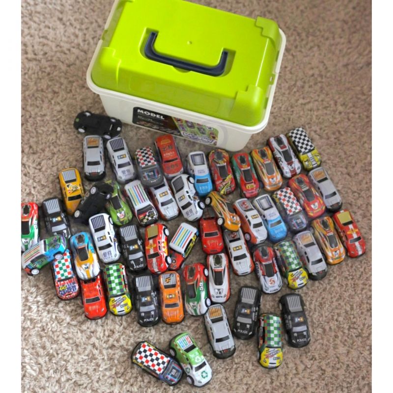 WOOPIE Zestaw Aut Wyścigowych Autka w Pudełku 50 el