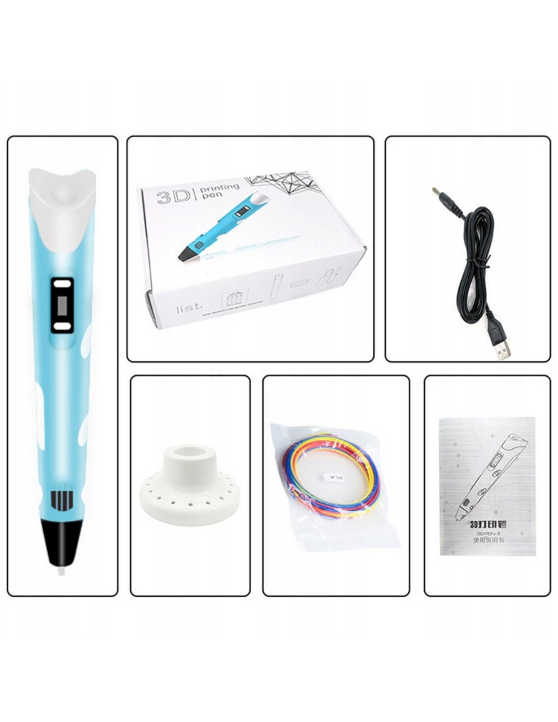 WOOPIE Długopis 3D Dla Dzieci Zestaw z Wyświetlaczem LED - Kreatywna Zabawa