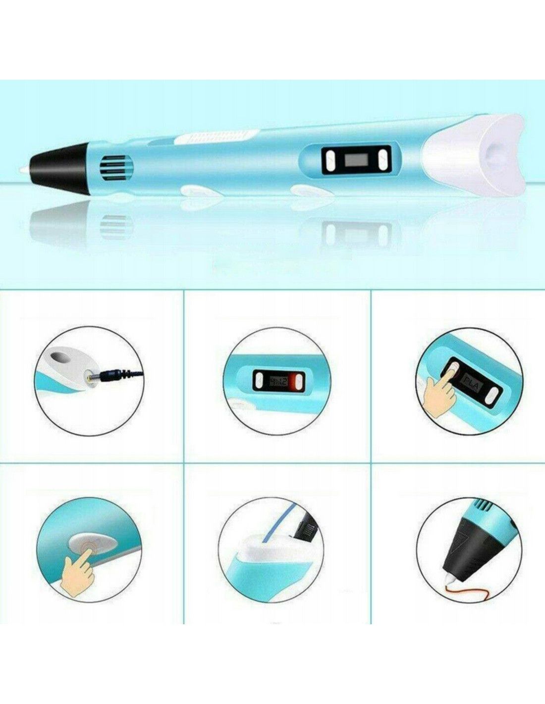 WOOPIE Długopis 3D Dla Dzieci Zestaw z Wyświetlaczem LED - Kreatywna Zabawa