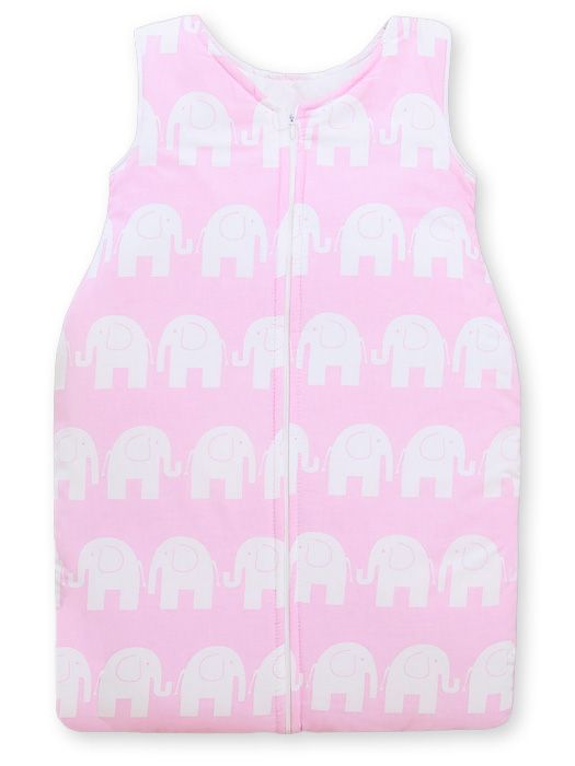 Śpiworek dla dzieci bawełniany M 6-12 mcy TOG 2.5 całoroczny ocieplany słonie różowe