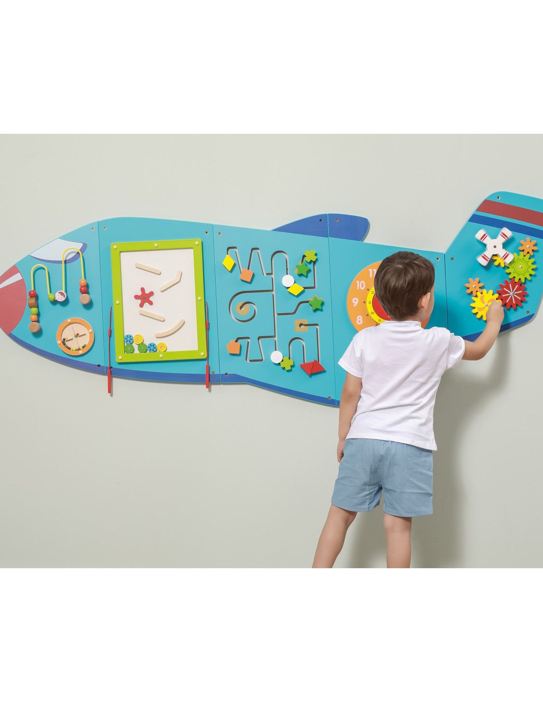 VIGA Drewniana Tablica Sensoryczna Manipulacyjna Samolot Certyfikat FSC Montessori