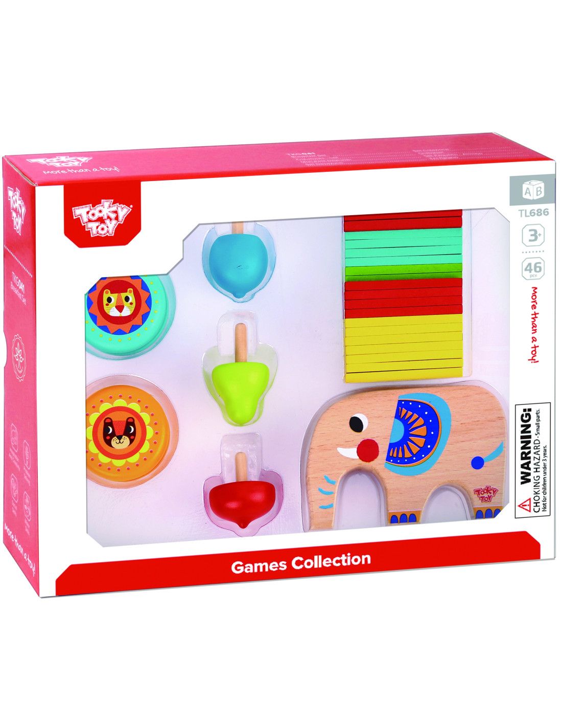 TOOKY TOY Zestaw Gier Zręcznościowych Bierki Bączek JoJo Słonik 46 el.