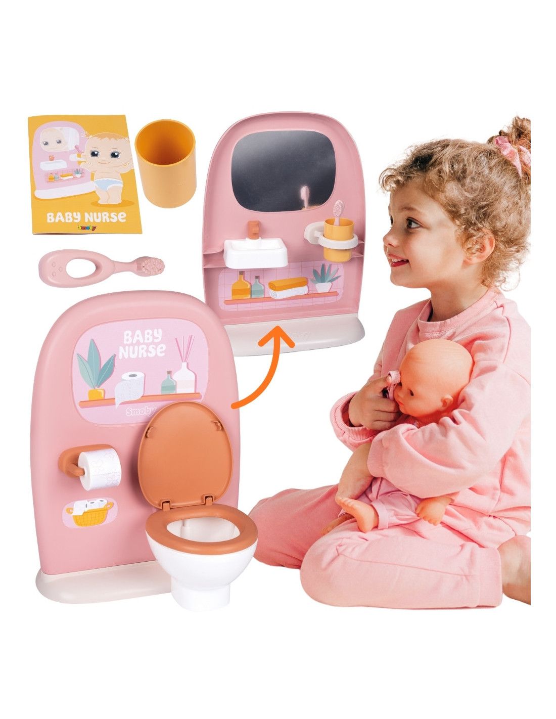SMOBY Baby Nurse - Dwustronna toaleta Dla lalki 42 cm