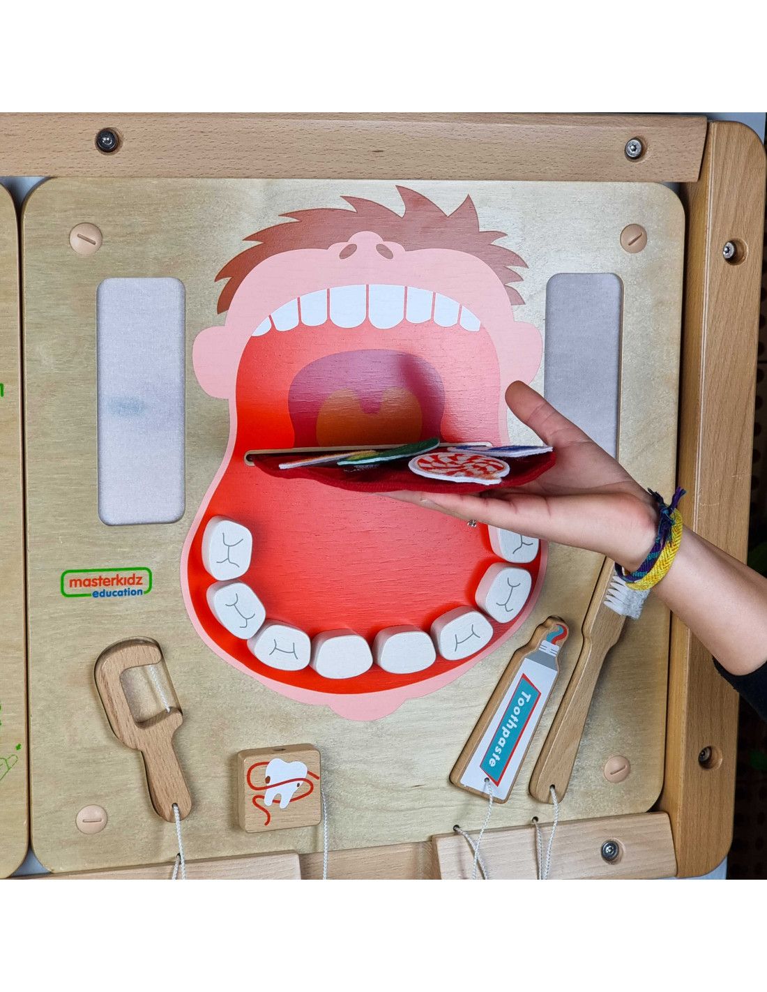 MASTERKIDZ Higiena Jamy Ustnej Ścienna Tablica Sensoryczna Flex Montessori