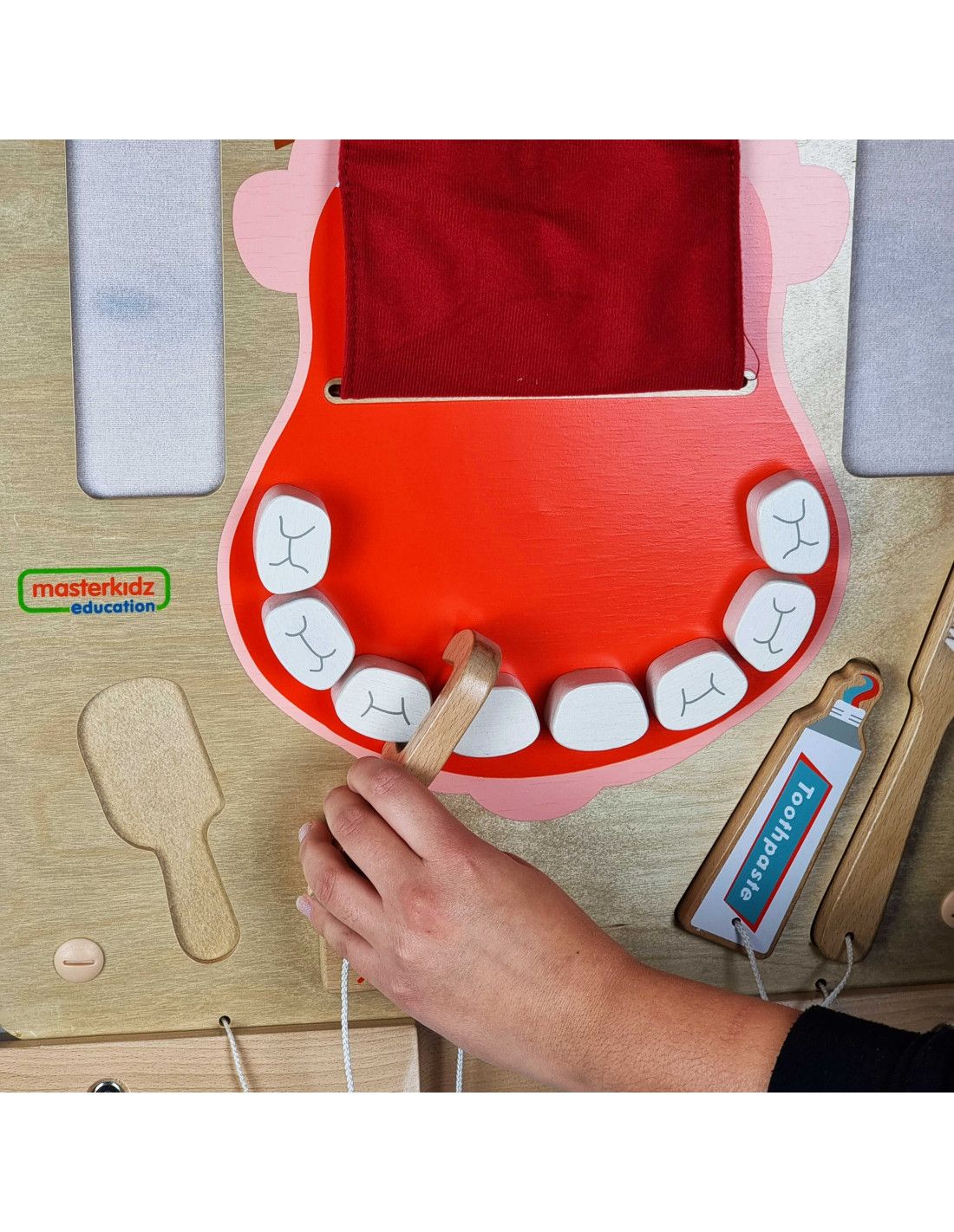 MASTERKIDZ Higiena Jamy Ustnej Ścienna Tablica Sensoryczna Flex Montessori