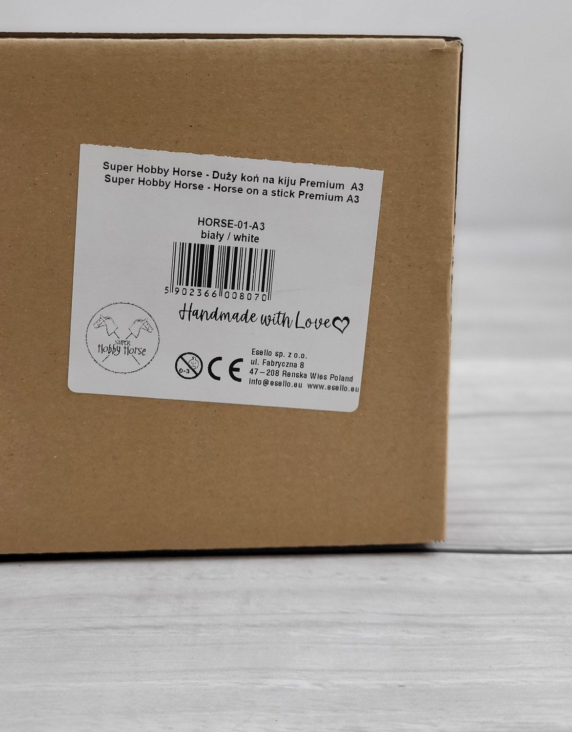 Hobby Horse Duży koń na kiju Premium - biały A3