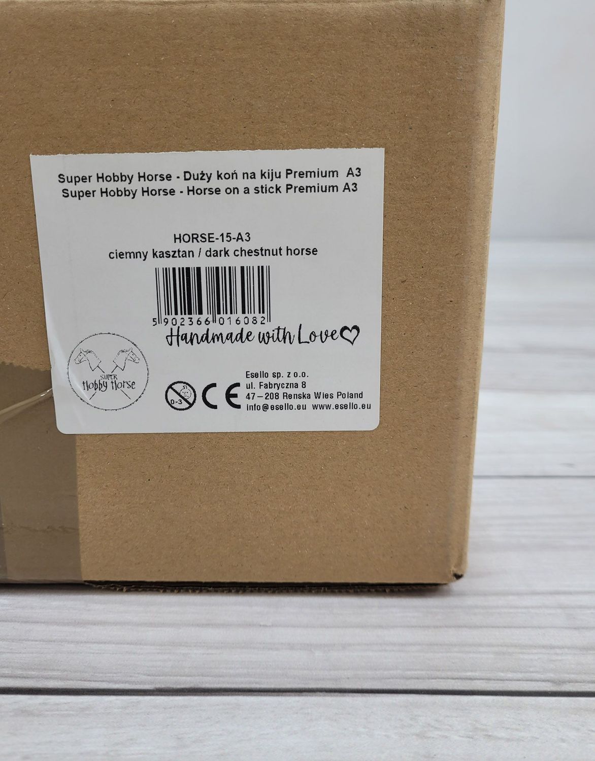 Hobby Horse Duży koń na kiju Premium - ciemny kasztan A3