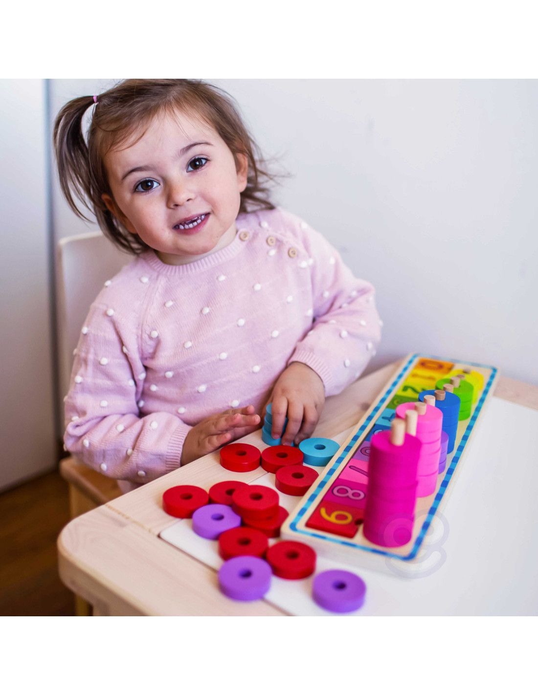 WOOPIE GREEN Układanka Nauka Liczenia i Kolorów Montessori 56 el.