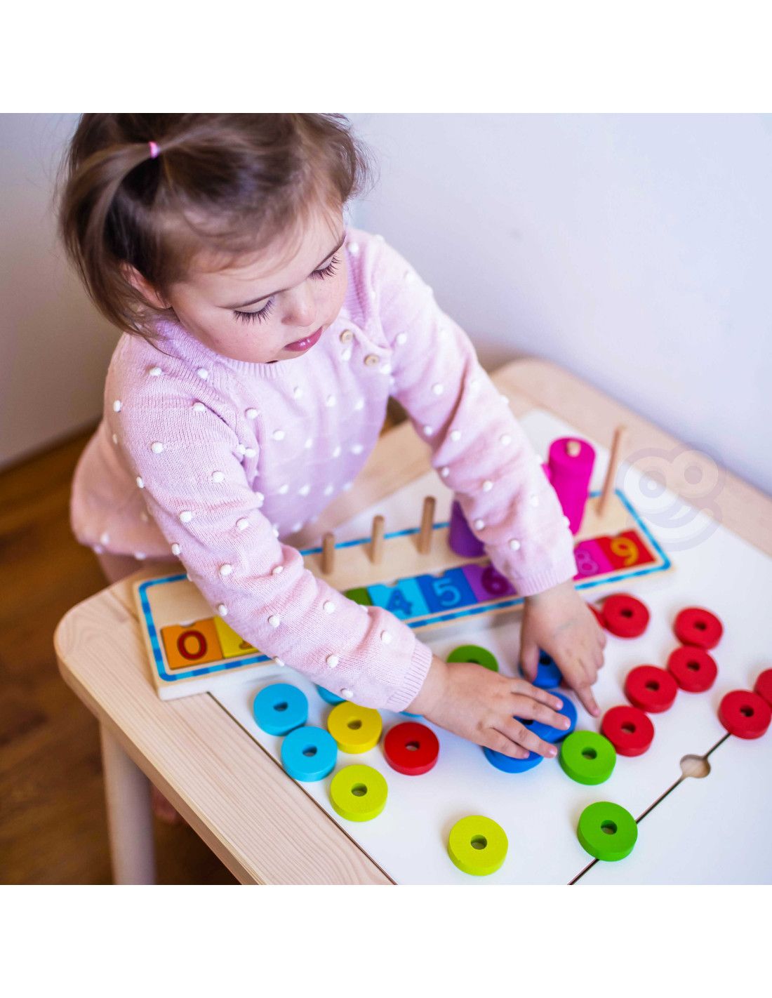 WOOPIE GREEN Układanka Nauka Liczenia i Kolorów Montessori 56 el.