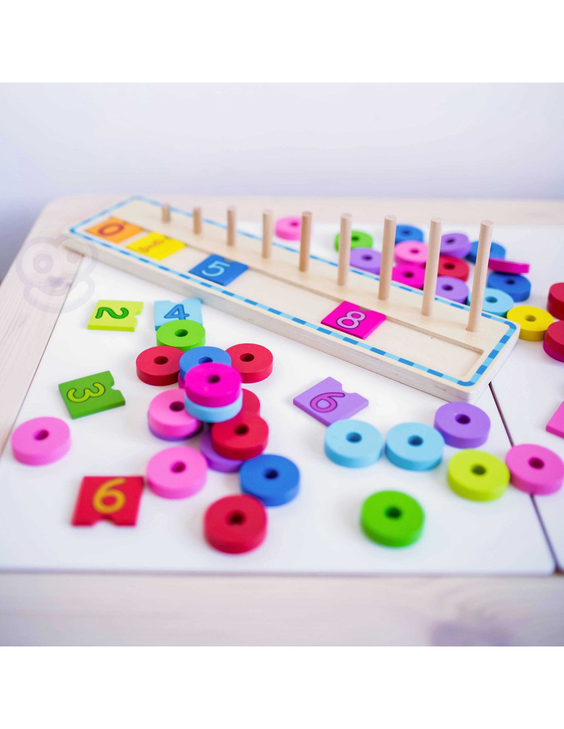 WOOPIE GREEN Układanka Nauka Liczenia i Kolorów Montessori 56 el.