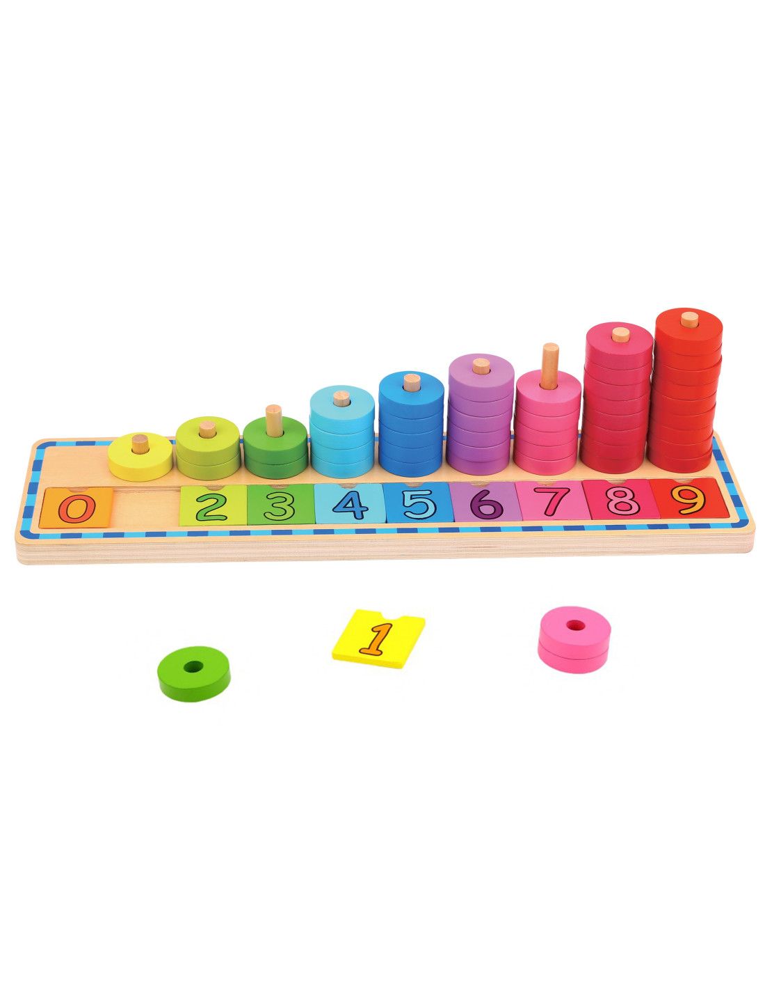 WOOPIE GREEN Układanka Nauka Liczenia i Kolorów Montessori 56 el.