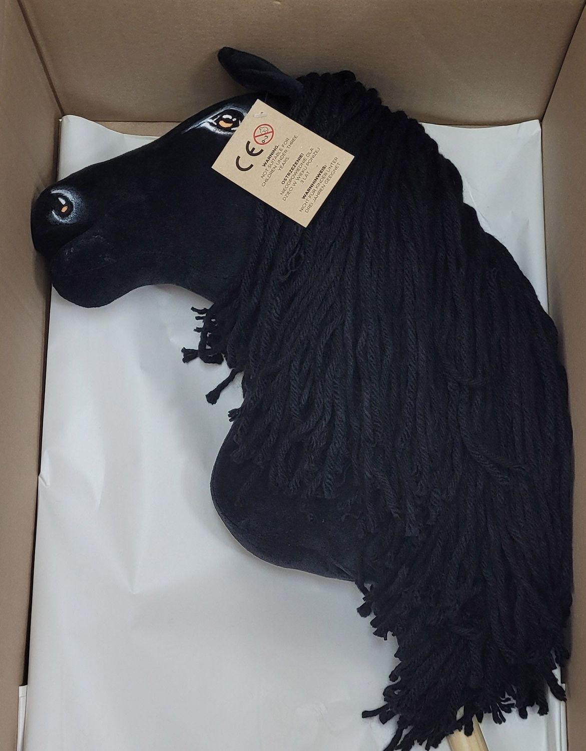 Hobby Horse Duży koń na kiju Premium - fryz koń fryzyjski A3