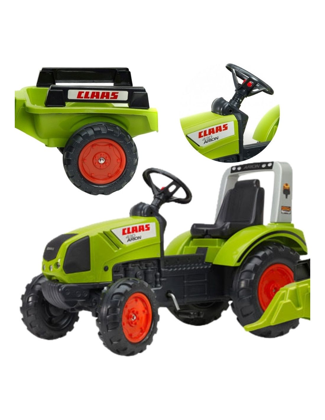 FALK Traktor na Pedały Claas Duży z Przyczepką od 3 lat