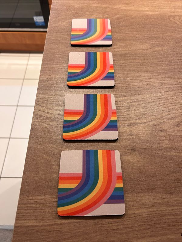 Rainbow Neoprene Drinks Coasters Set of 4