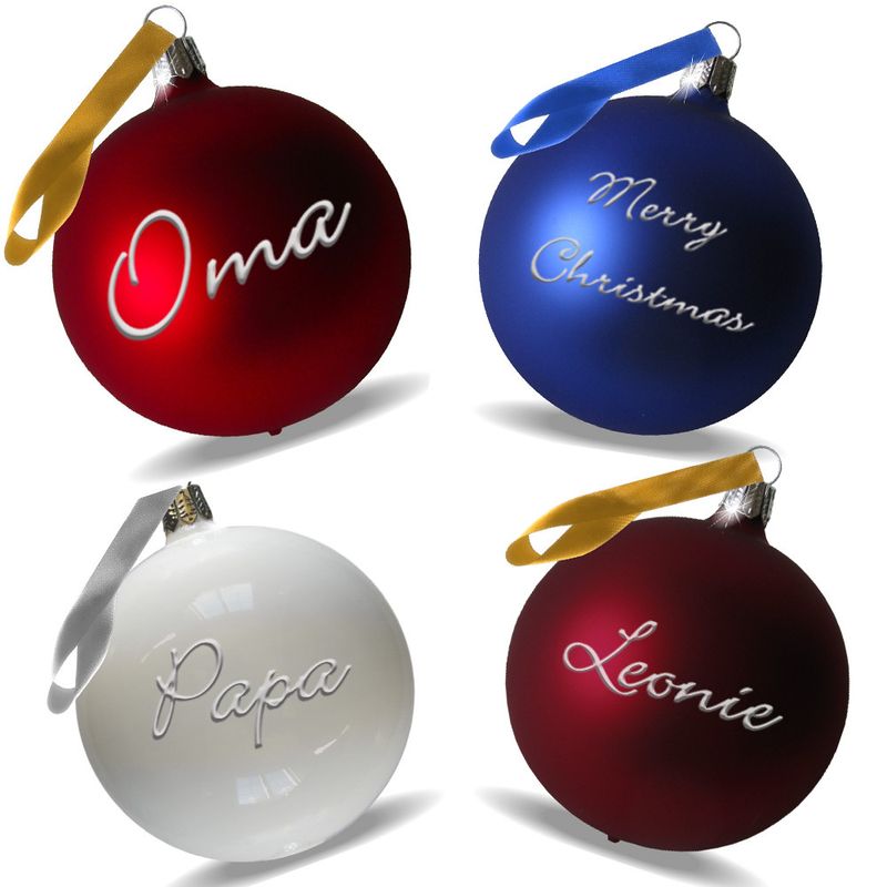 Familienset mit 4 Weihnachtskugeln