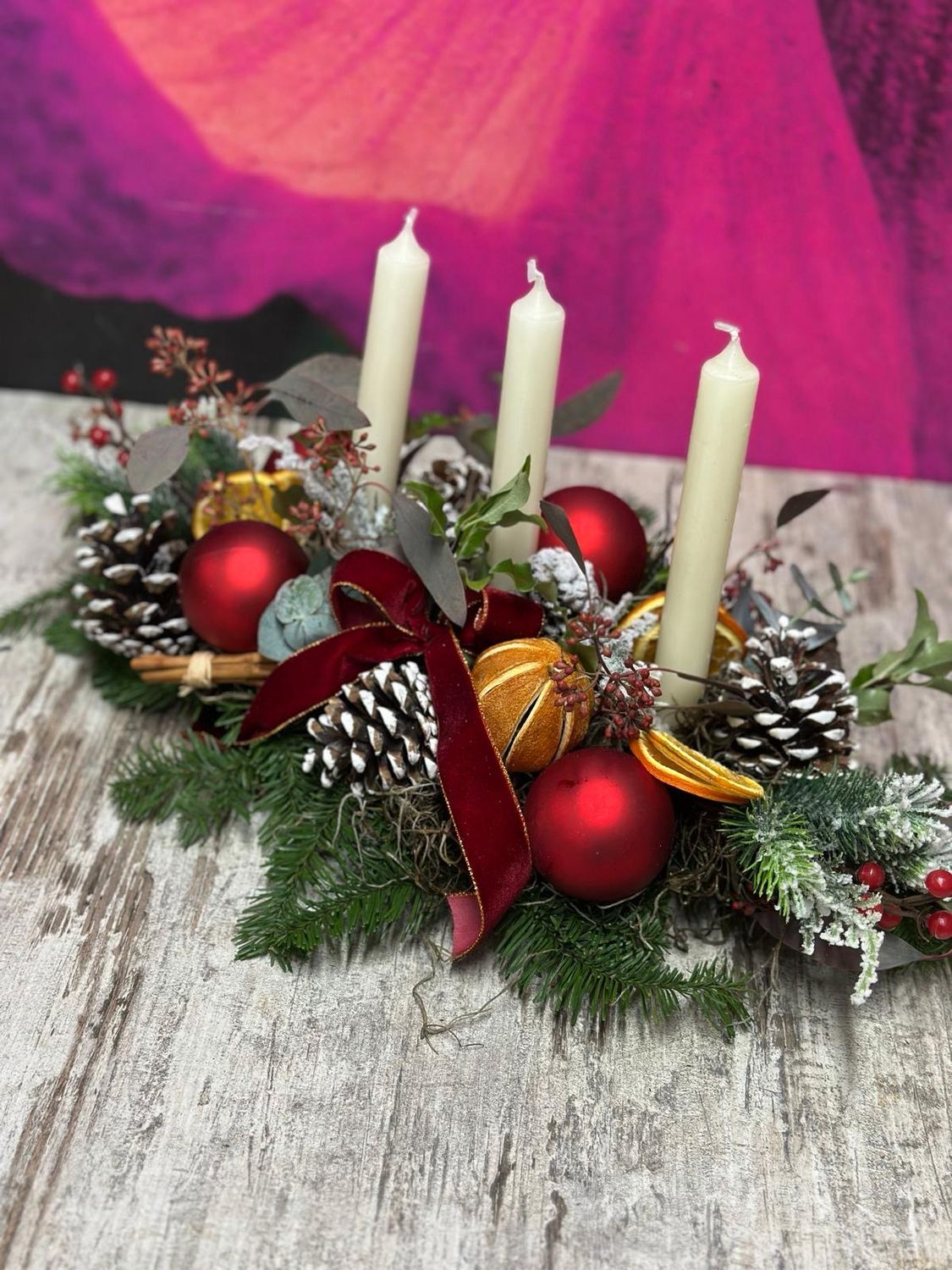 Crimson Candle Centerpiece Crimson Candle Centerpiece