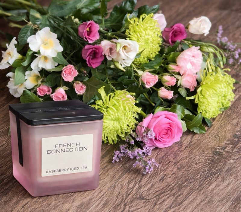 Pink Florist Choice Gift Wrap And Raspberry & Iced Tea Candle ?