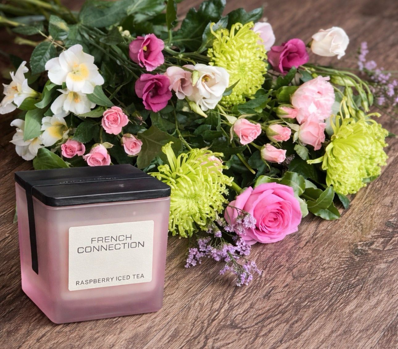 Pink Florist Choice Gift Wrap And Raspberry & Iced Tea Candle ? Pink Florist Choice Gift Wrap And Raspberry & Iced Tea Candle ?