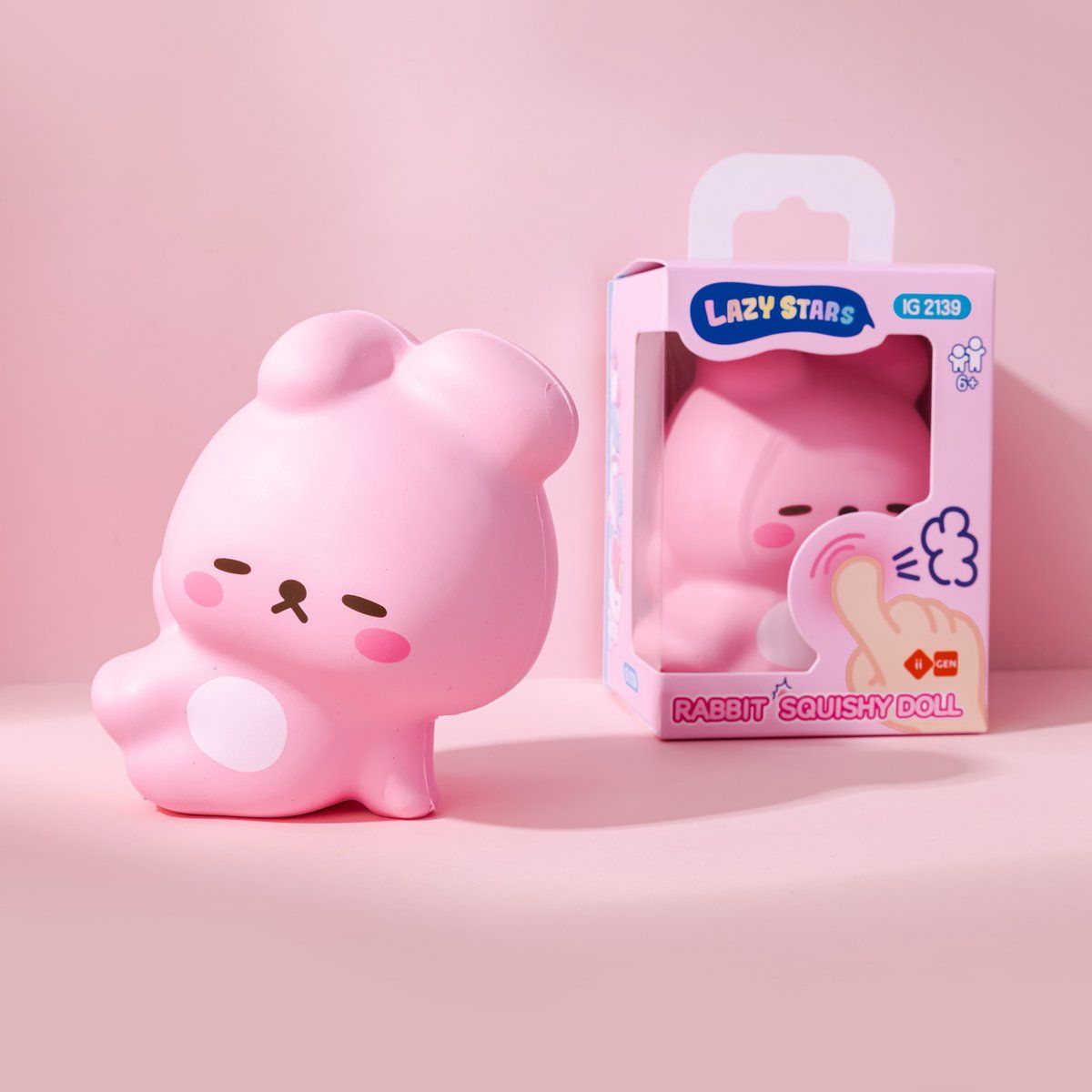 LAZY STARS SQUISHY POP KONIJN GROOT