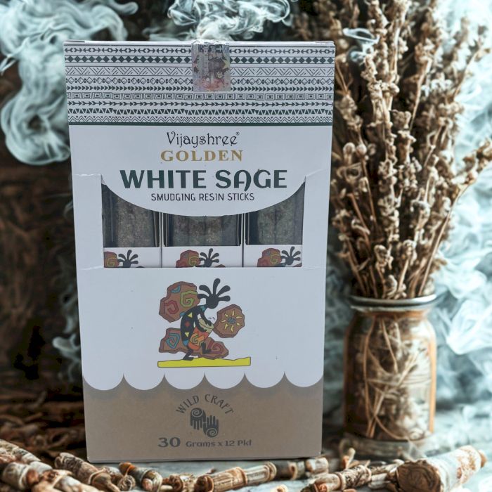 30g Gouden Witte Salie Smudging Harsstokjes (6st)