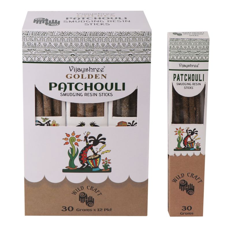 30g Gouden Patchouli Smudging Harsstokjes (6st)