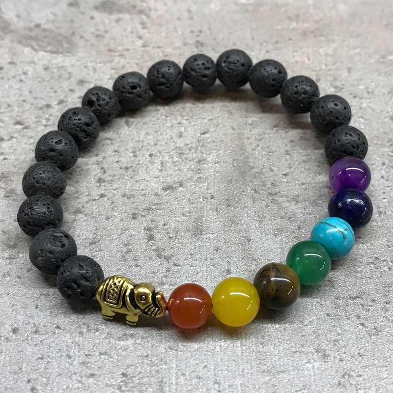 Chakra Lavasteen Armband