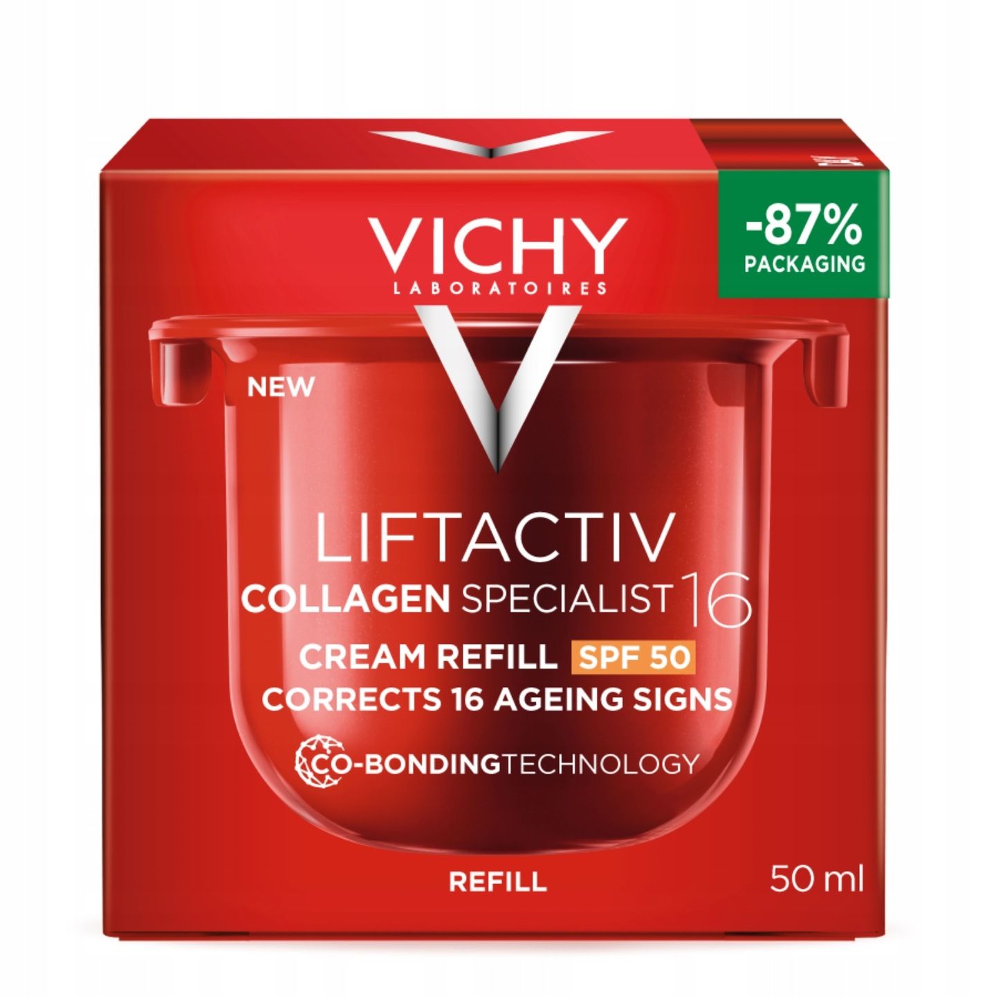 Vichy Liftactiv Collagen Specialist 16, krem redukujący oznaki starzenia się skóry, na dzień, SPF 50, refill, 50ml