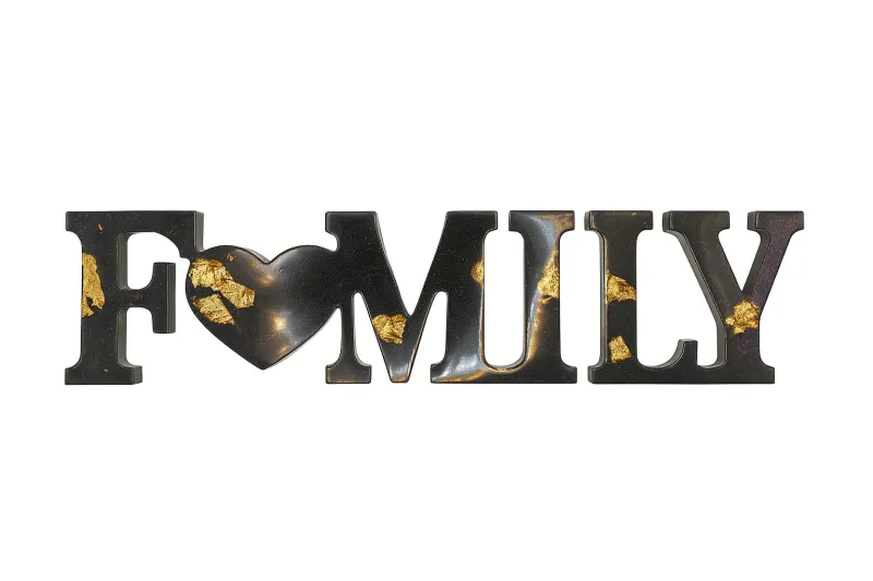 Dekorativer Schriftzug – edles Design mit Goldakzenten + Glitzer