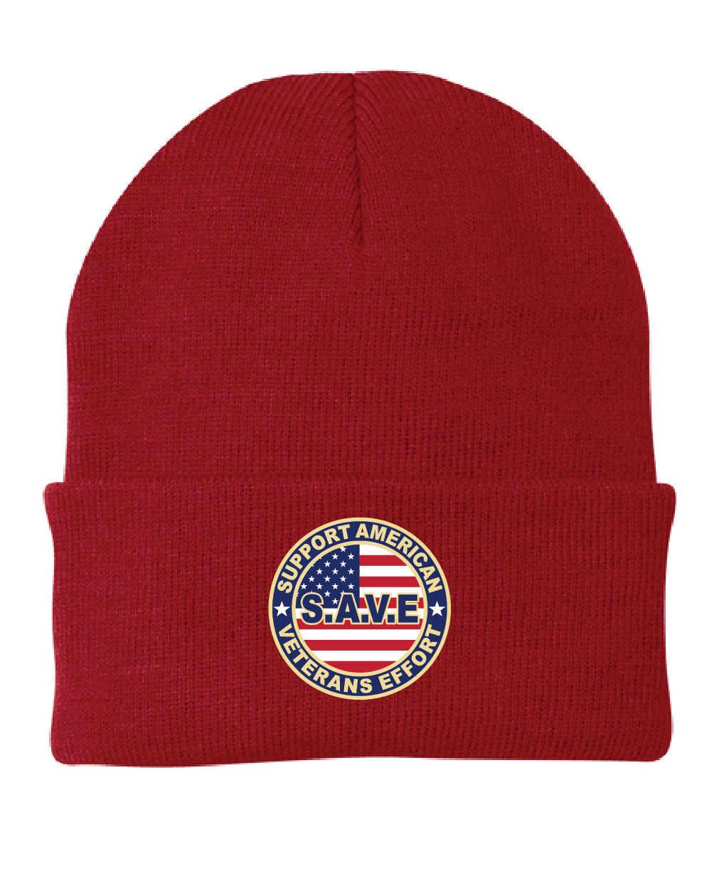 SAVE Knit Cap Beanie, color/description: ATHLETIC RED
