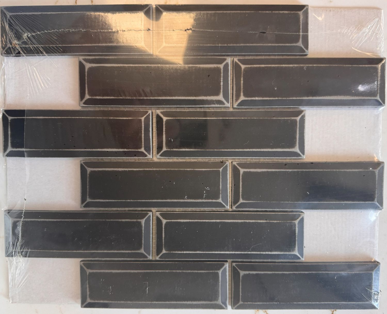 Ancient Beveled Metal Mosaic Pewter Graphite