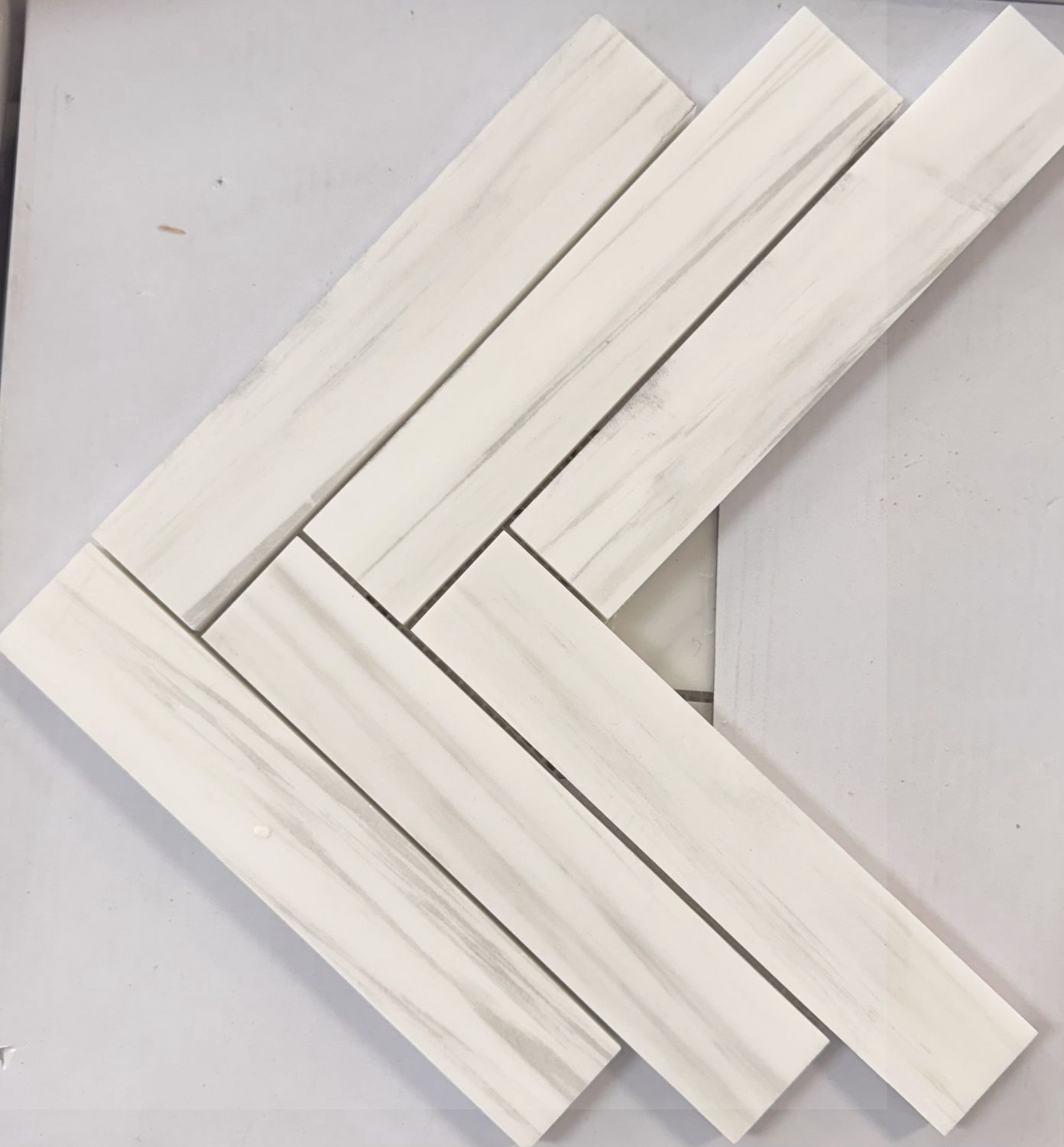 Dolomite Cloudy Marble Herringbone Honed 1.5x8