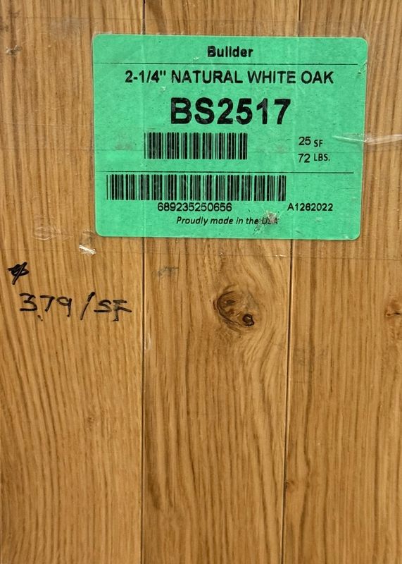 2-1/4&quot; Natural White Oak BS2517 (25 SF)