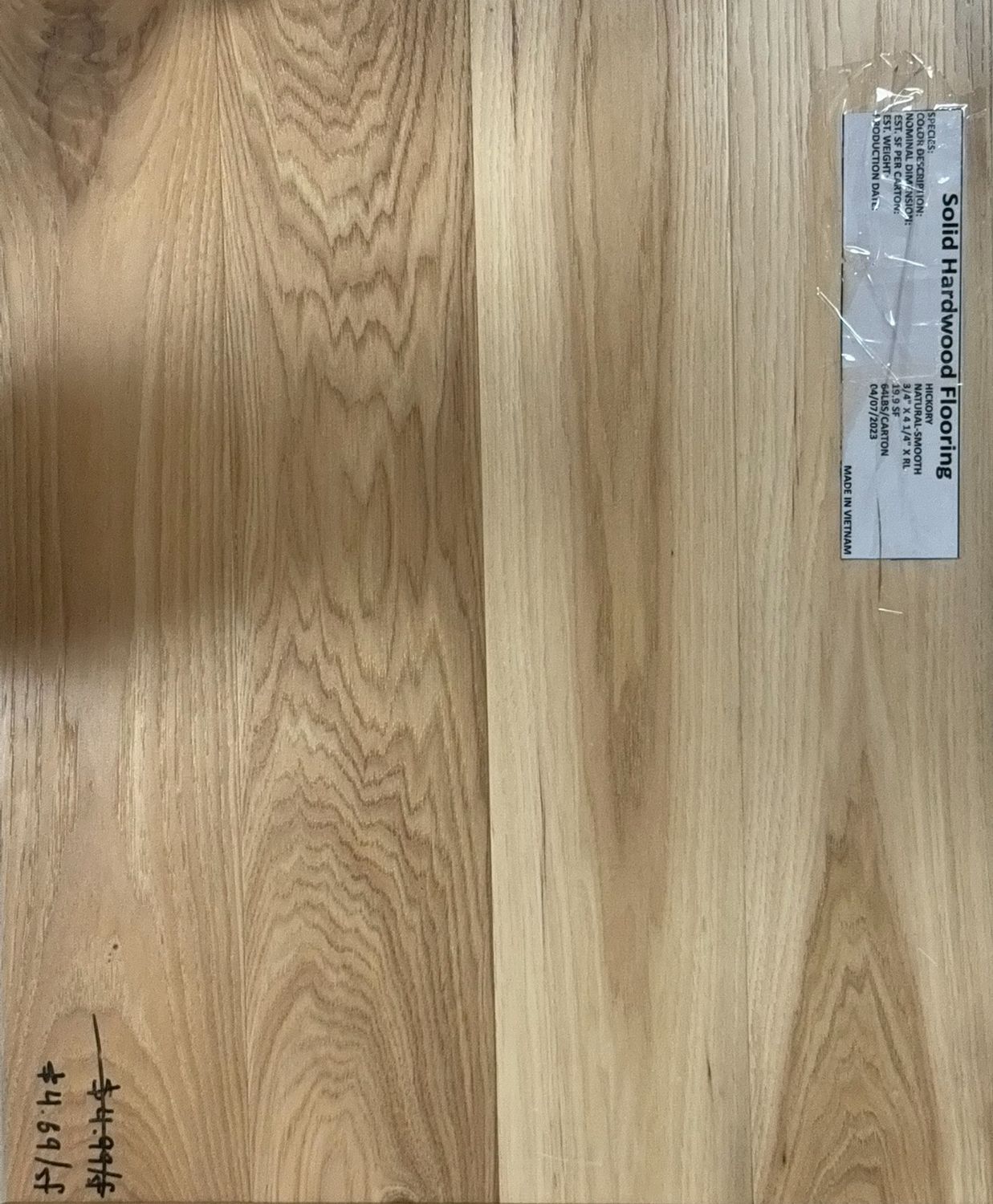 Hickory Natural Smooth 4-1/4&quot; (19.9 SF)