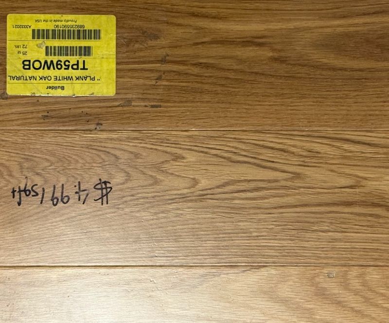 5&quot; White Oak Natural TP59WOB (25 SF)